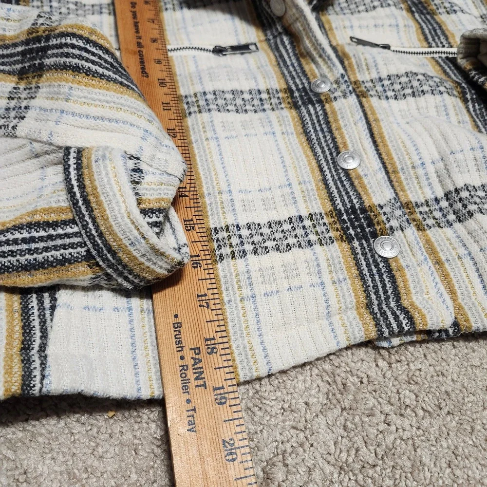 Free People We The Free Plaid Wool Blend Shacket‎ Jacket Lined Snap Front M